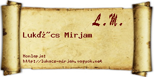 Lukács Mirjam névjegykártya